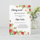 LEUKE STRAWBERRY BABYSHOWER UITNODIGING (Staand voorkant)