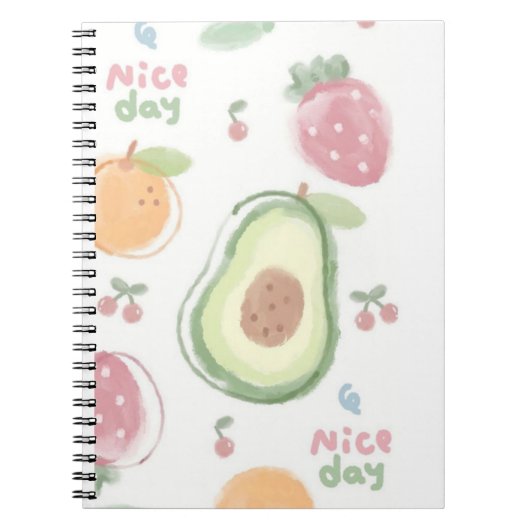 Leuke Strawberry Nice Day notitieboek Journal (Voorkant)
