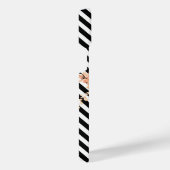 Leuke strepen en bloemige monogram iPhone hoesje (Rechterkant)