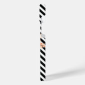 Leuke strepen en bloemige monogram iPhone hoesje (Linkerkant)