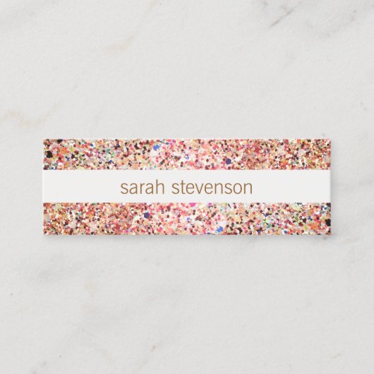 Leuke strepen Kleurrijke Glitter Look Cute Cool Mini Visitekaartje (Voorkant)