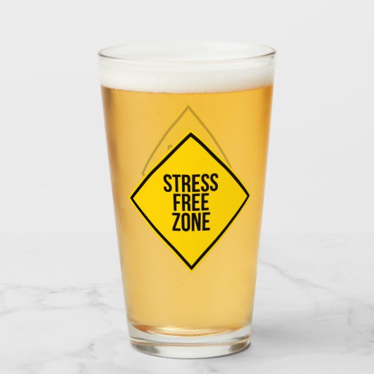 Leuke Stress Free Zone Humor Drink Glas (Voorkant gevuld)