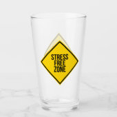 Leuke Stress Free Zone Humor Drink Glas (Voorkant)