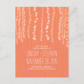 Leuke string lichten rustiek opslaan de datum brie aankondigingskaart (Voorkant)