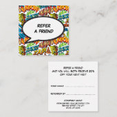 Leuke strip spraakballon aanbevelingskaartje (Voorkant / Achterkant)