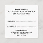 Leuke strip spraakballon aanbevelingskaartje (Achterkant)