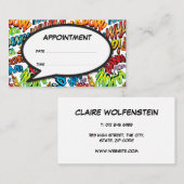 Leuke strip spraakballon afspraakkaart visitekaartje (Voorkant / Achterkant)