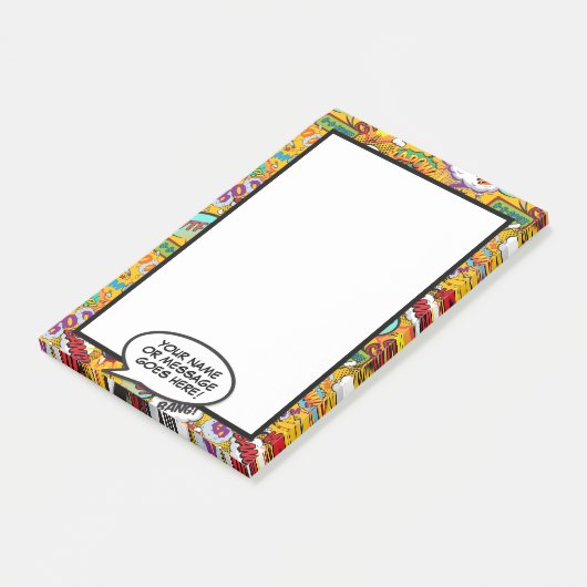Leuke strip spraakballon naam bericht post-it® notes (Schuin)