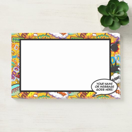 Leuke strip spraakballon naam bericht post-it® notes (Kantoor)