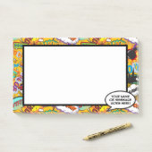 Leuke strip spraakballon naam bericht post-it® notes (Op bureau)