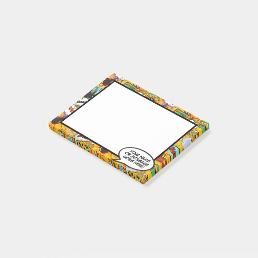 Leuke strip spraakwolk naam bericht post-it® notes (Schuin)