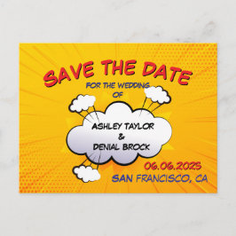 Leuke stripboek bruiloft save the date aankondigingskaart