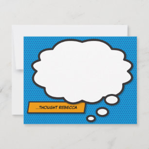 Leuke stripboek denkballon gepersonaliseerd notitiekaartje