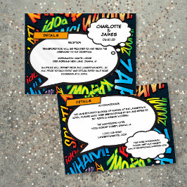 Leuke stripboek huwelijksdetails informatie informatiekaartje