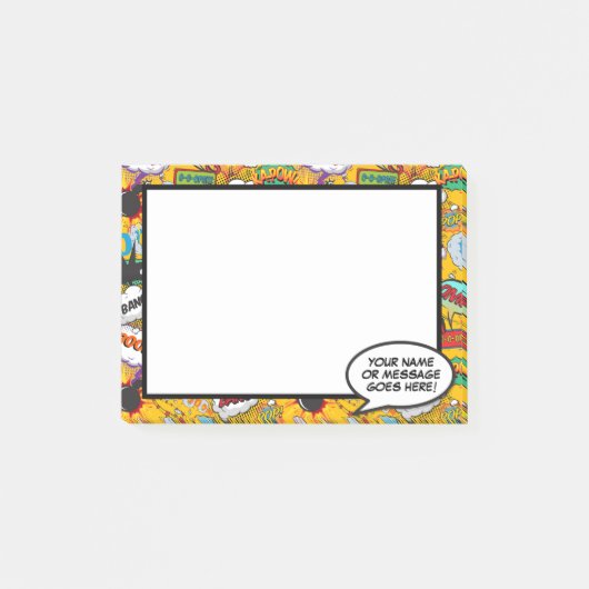 Leuke stripboek spraakballon naam bericht post-it® notes (Voorkant)