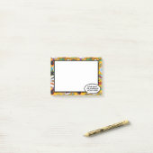 Leuke stripboek spraakballon naam bericht post-it® notes (Op bureau)