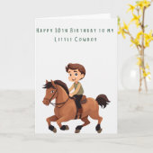 Leuke striptekenstijl paard en ruiter kaart (Gele Bloem)