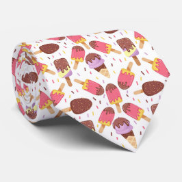 leuke stropdas van het roompatroon met ijs