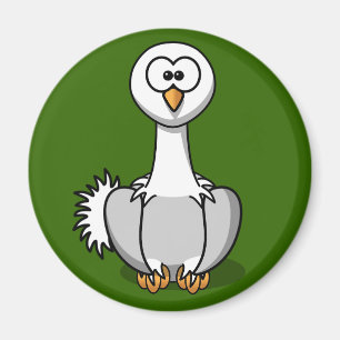 Leuke struisvogel op groene gras koelkastmagneet magneet