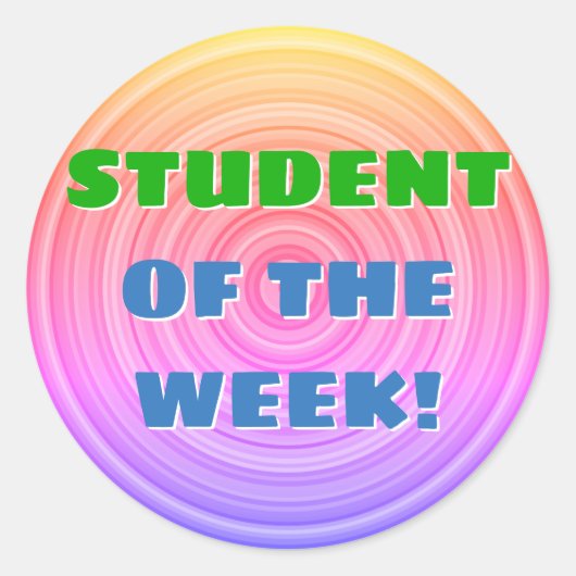 Leuke "STUDENT VAN DE WEEK!" Sticker (Voorkant)