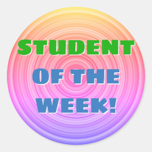 Leuke "STUDENT VAN DE WEEK!" Sticker
