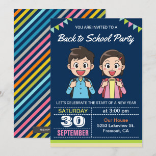 Leuke studenten   Terug naar School Party Uitnodig Kaart