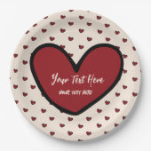 Leuke Stylist Sweet Heart Party Supplies Sjabloon Papieren Bordje (Voorkant)