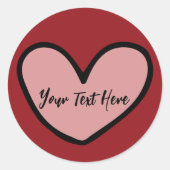 Leuke Stylist Sweet Heart Party Supplies Sjabloon Ronde Sticker (Voorkant)