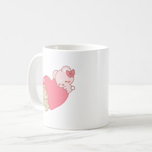 Leuke Suikerwelpen Knuffels Liefde Koffiemok (Voorkant links)