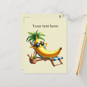 Leuke Summertime aanpasbare strand banaan Briefkaart