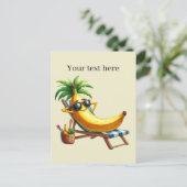 Leuke Summertime aanpasbare strand banaan Briefkaart (Staand voorkant)
