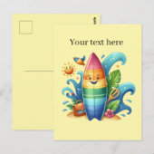 Leuke Summertime aanpasbare strand surfplank Briefkaart (Voorkant / Achterkant)