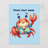 Leuke Summertime aanpasbare strandkrab Briefkaart (Voorkant)