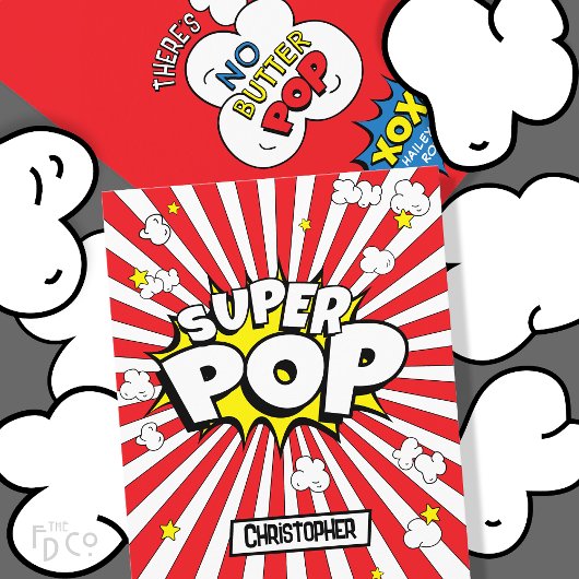 Leuke super POP! Geen boter Pop! Corny, Popcorn Pu Feestdagenkaart