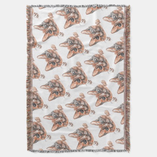 Leuke Super Sweet Kat Gezicht Tekening Thow Deken (Voorkant Verticaal)