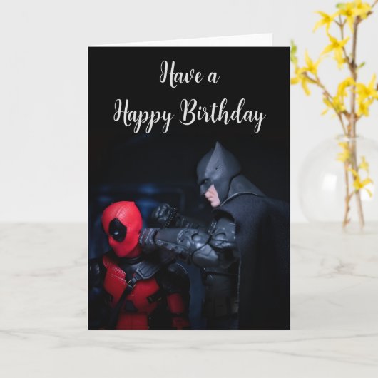 Leuke Superhelden Verjaardagskaart Kaart (Gele Bloem)