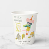 Leuke Superhero Mouse Leuk Kinder Foto Verjaardag Papieren Bekers (Achterkant)