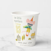 Leuke Superhero Mouse Leuk Kinder Foto Verjaardag Papieren Bekers (Voorkant)