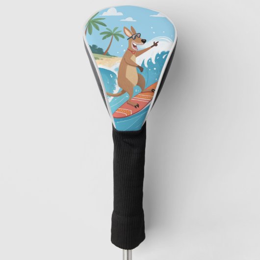 Leuke surfkangoeroe golfheadcover (Voorkant)