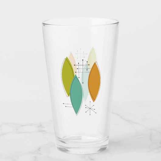 Leuke surfplankvormen uit het atoomtijdperk in het glas (Voorkant)