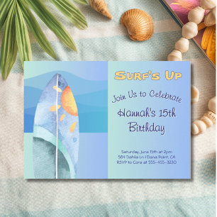 Leuke Surf's Up verjaardagsuitnodiging Kaart