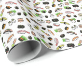 Leuke sushi karakters patroon cadeaupapier (Rol Hoek)