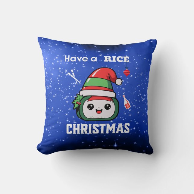 Leuke Sushi Kerstmis Kussen (Voorkant)