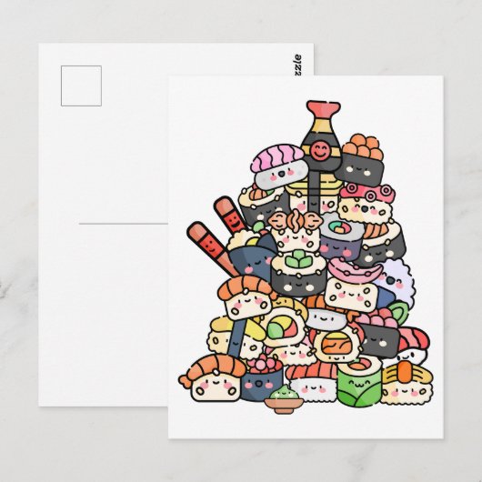 Leuke sushi toren briefkaart (Voorkant / Achterkant)