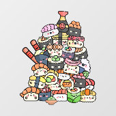 Leuke sushi toren raamsticker (Vel)