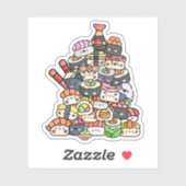 Leuke sushi toren sticker (Vel)