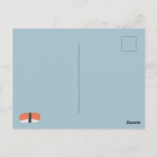 Leuke Sushi verjaardagsfeestuitnodiging Briefkaart (Achterkant)
