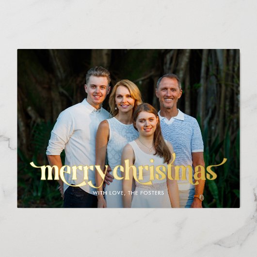 Leuke Swash ECHTE FOLIE Modern Christmas Photo Car Folie Feestdagenkaart (Voorkant)