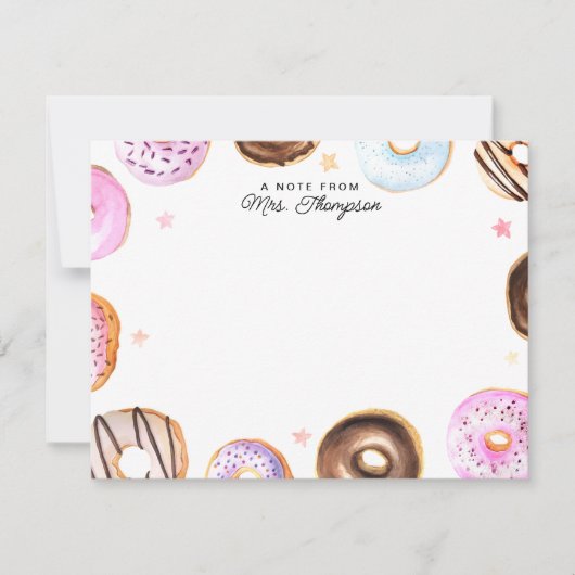 Leuke Sweet Donuts Een notitie van Script Note Kaa Notitiekaartje (Voorkant)