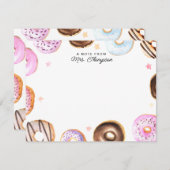 Leuke Sweet Donuts Een notitie van Script Note Kaa Notitiekaartje (Voorkant / Achterkant)
